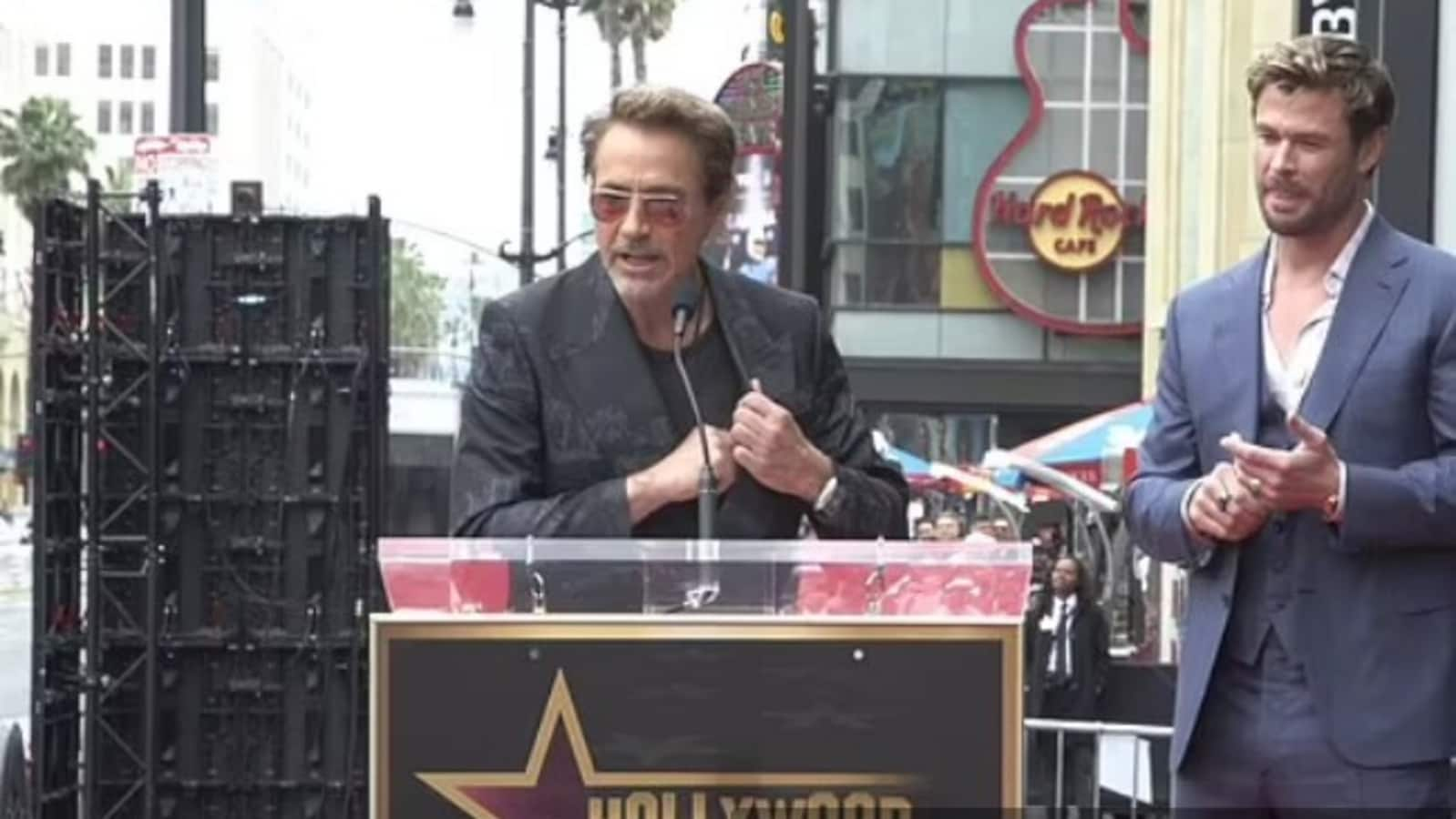 Chris Hemsworth gets star on Hollywood Walk of Fame; Robert Downey Jr. pokes fun at him with help from Avengers cast