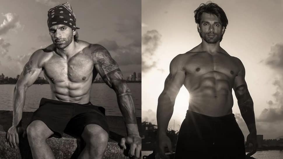 Karan Singh Grover created a stir on social media with shirtless pictures, flaunted his abs!