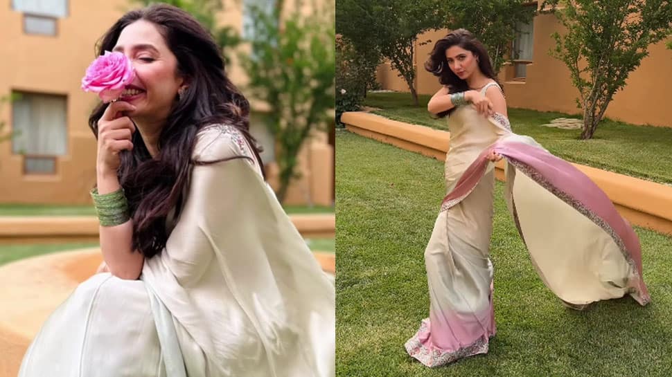 Pakistani actress Mahira Khan looks breathtaking in ombre saree, shows off her style - watch