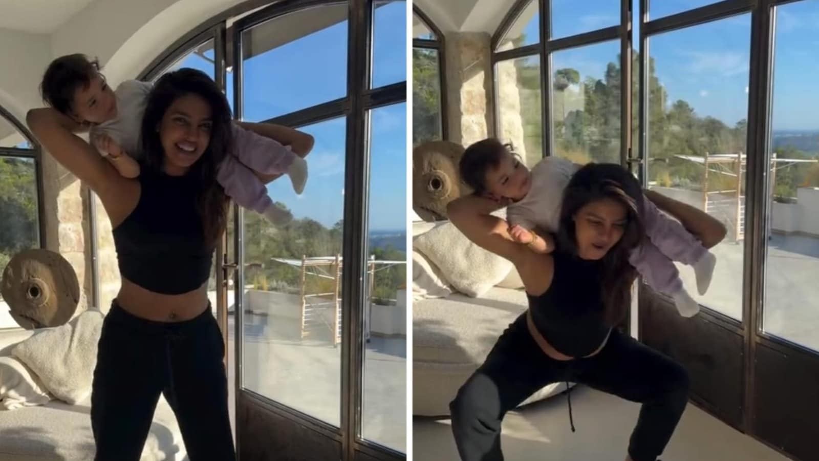 Priyanka Chopra does squats with Malti sitting on her shoulders, wants to be her ‘safe place’