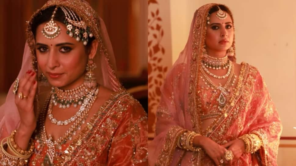 Sargun Mehta rocks Hiramandi look, shares stunning pictures in golden red outfit