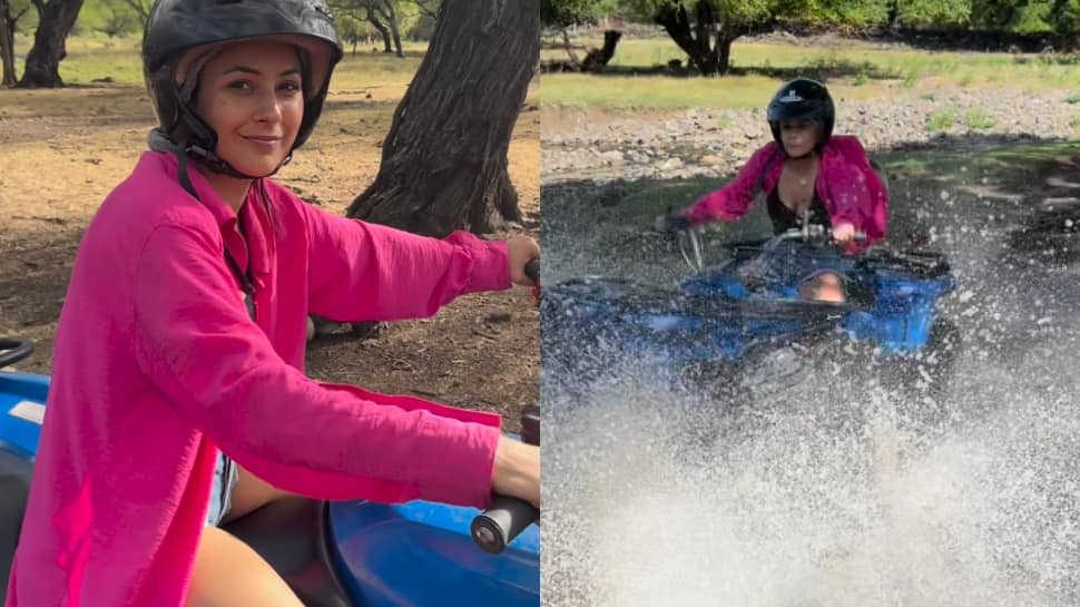 Shehnaaz Gill enjoys quad biking in Mauritius, fans are impressed: Watch