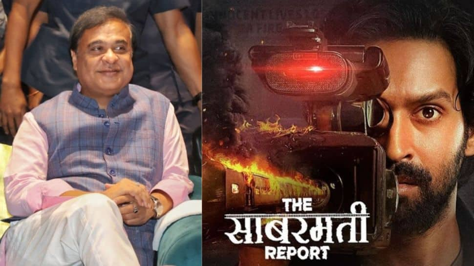 Assam Chief Minister Himanta Sarma attends the screening of Vikrant Massey's Sabarmati report