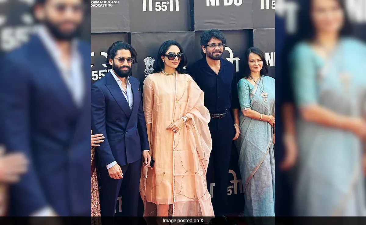 Before the wedding, Sobhita Dhulipala attended the International Film Festival of India with Nagarjuna, Naga Chaitanya. view photos