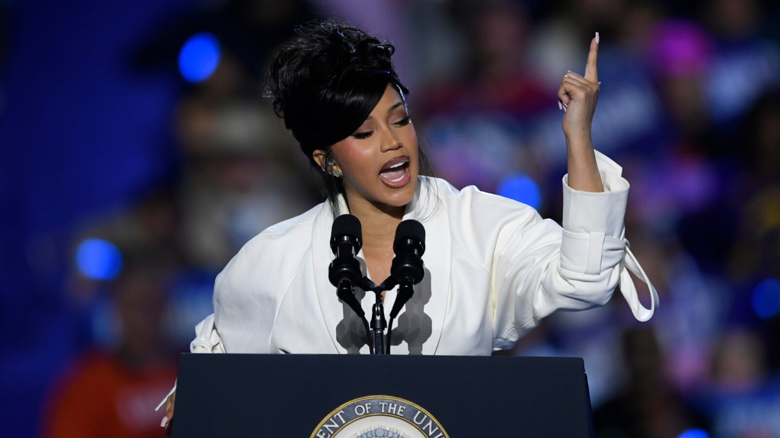 Cardi B praises Kamala Harris as she joins Glorilla, MC Lyte, Isley Brothers and others at Wisconsin rally