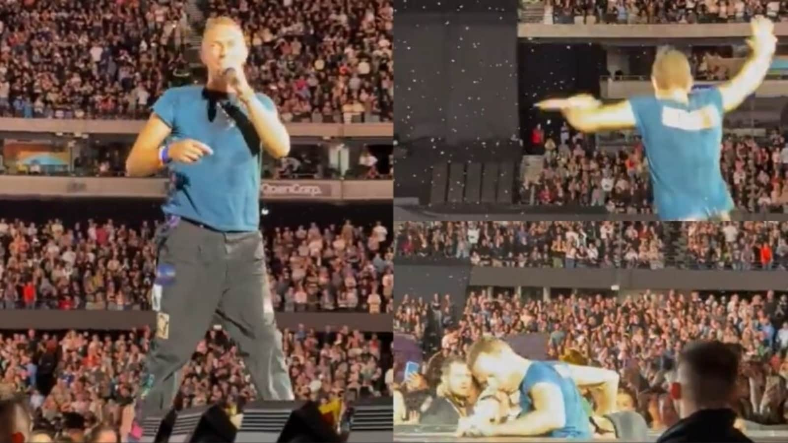 Chris Martin caught in open net during Coldplay’s Australia concert, joking ‘that was a YouTube moment’. Watch