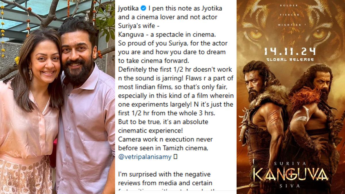 Jyothika: Negative reviews for Suriya's 'Kanguva' feel like propaganda