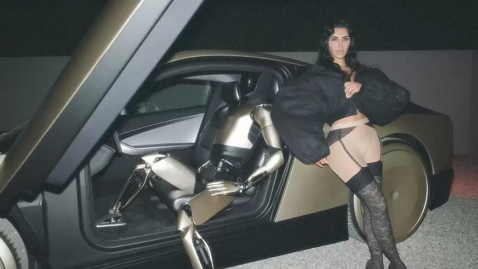 Kim Kardashian denies claims Elon Musk paid her $30k to pose with Tesla robot in steamy photoshoot