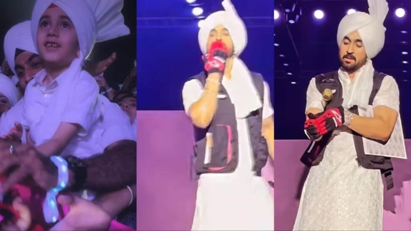 Mother says son attended all of Diljit Dosanjh's Indian shows; Clip of singer giving flying kiss, gloves to child shared