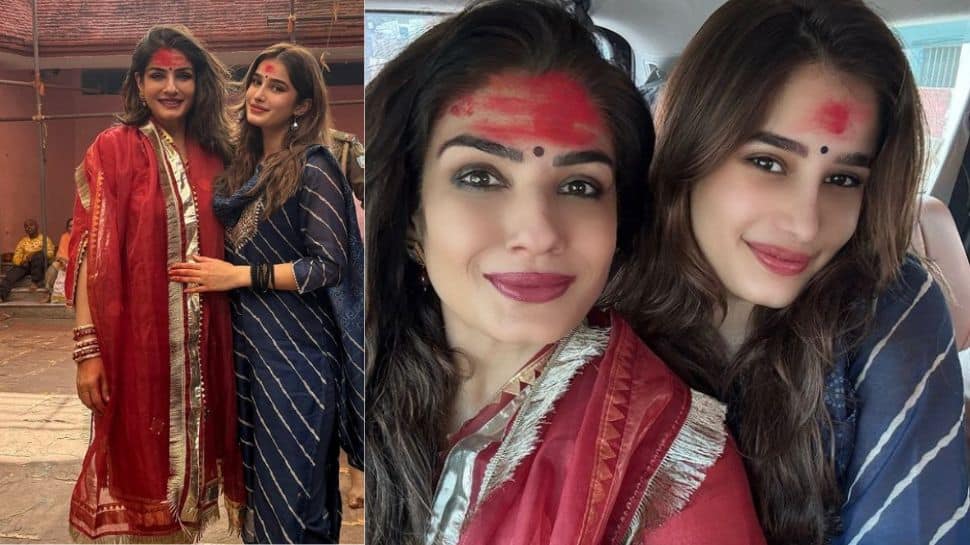 Raveena Tandon takes blessings at Baidyanath temple with daughter Rasha