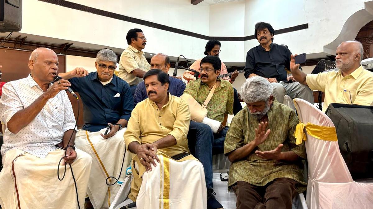 Reunion of members of the once famous orchestra Bluebirds of Thiruvananthapuram