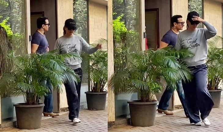 Saif Ali Khan and Kareena Kapoor step out together for the first time after stabbing – watch