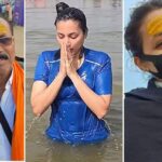 KGF actress Srinidhi Shetty takes a holy dip at the Triveni Sangam at the Mahakumba Mela