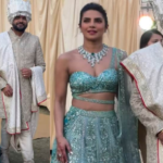 Priyanka Chopra in a Bling turquoise Lehenga and Bhai's wedding 62 -Amrald Beed necklace - Don't Miss Neeta Ambani and Shloka