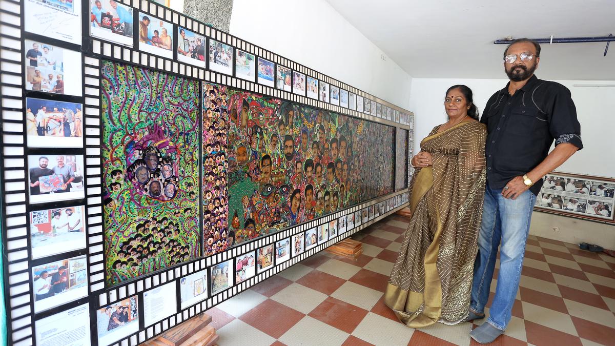 Chithrasradanjali, 16-foot painting is a monument for 3000-odd actors and technicians of Malayalam cinema